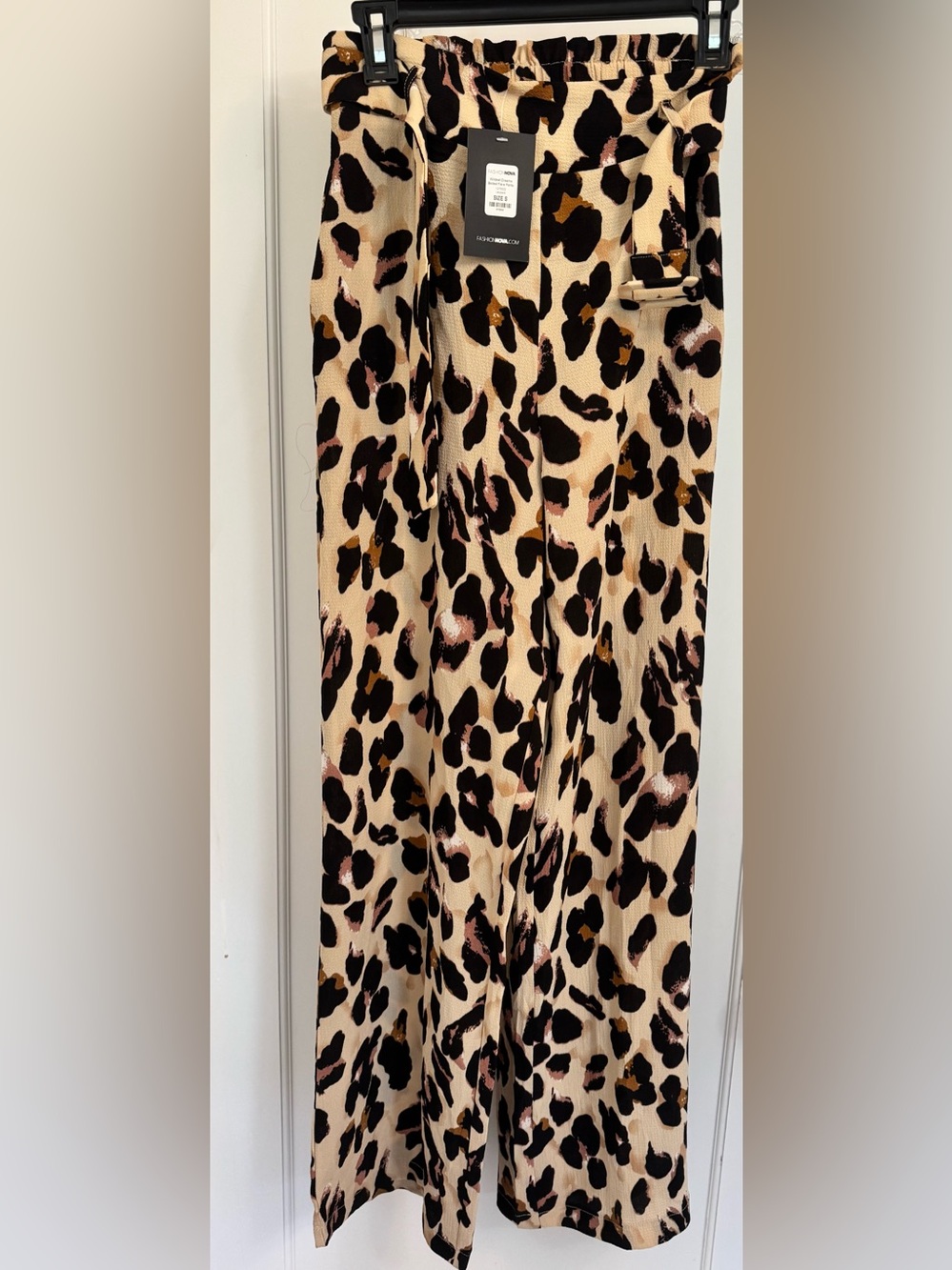 NWT Fashion Nova Wildest Dreams Leopard Flare Pants Size S